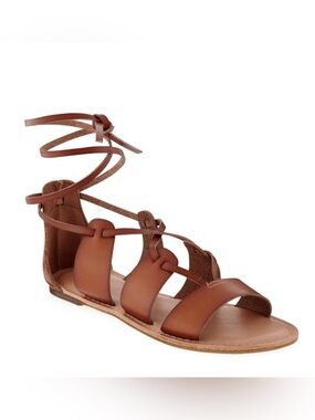Old Navy Tan Leather Lace-Up Gladiator Sandals